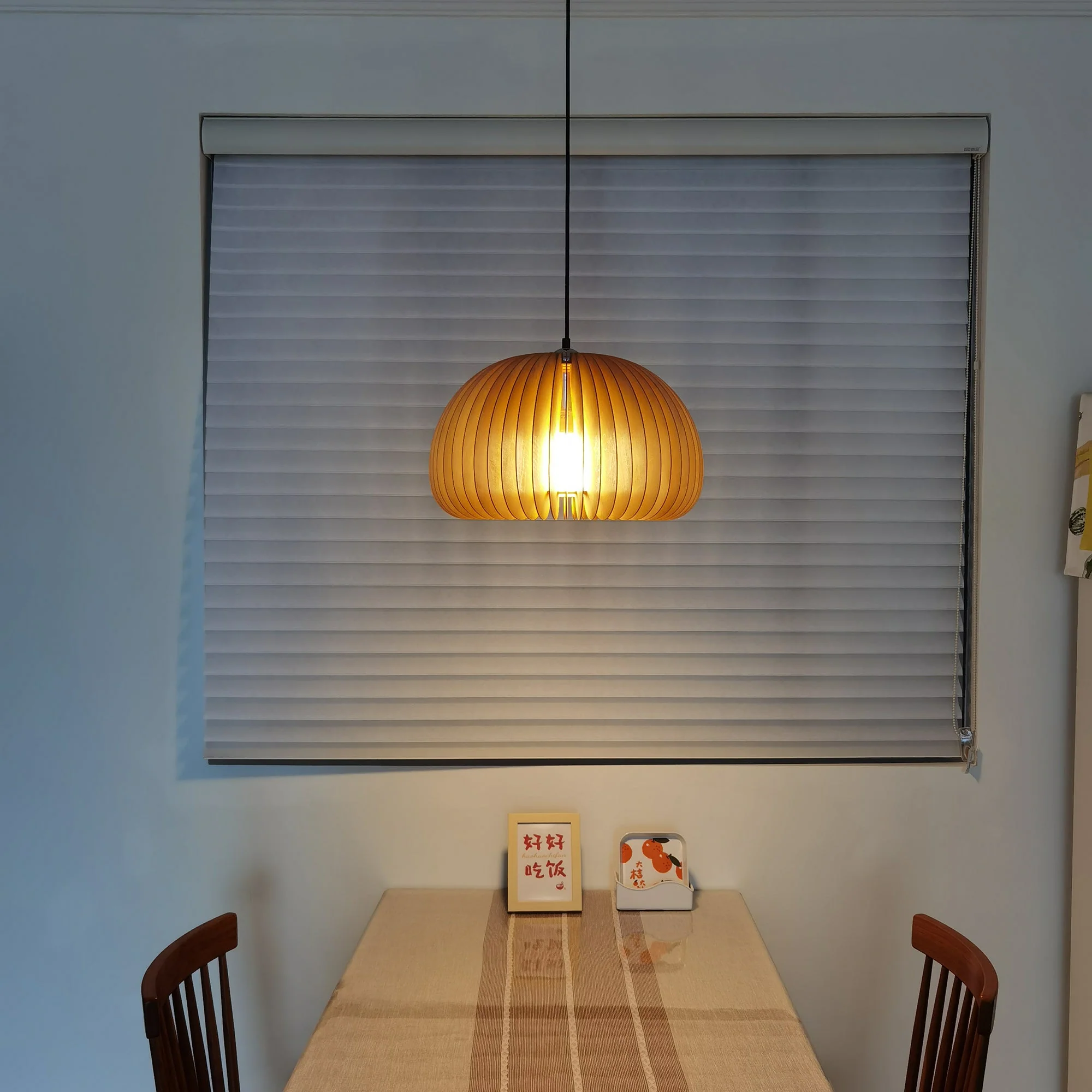 Solara Pendant Lamp Wood Pumpkin Dome Nordic - Image 35