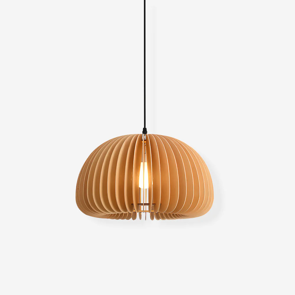 Solara Pendant Lamp Wood Pumpkin Dome Nordic - Image 41