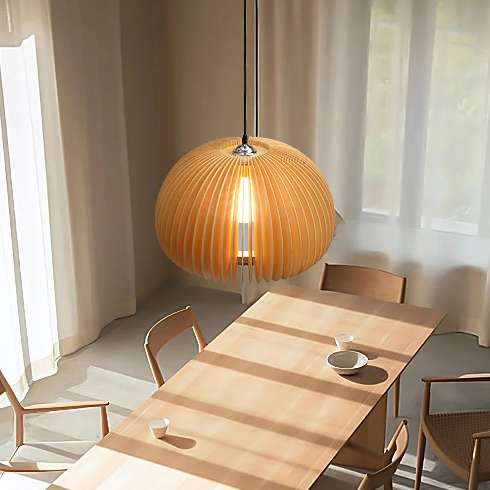 Solara Pendant Lamp Wood Pumpkin Dome Nordic - Image 50