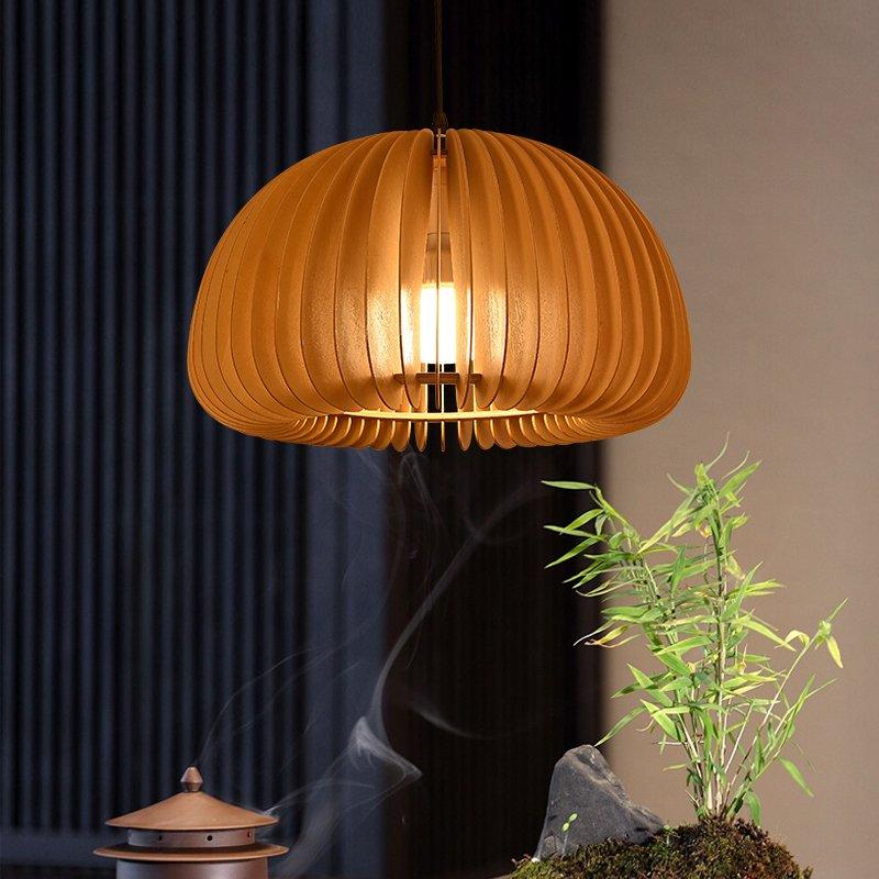 Solara Pendant Lamp Wood Pumpkin Dome Nordic - Image 53