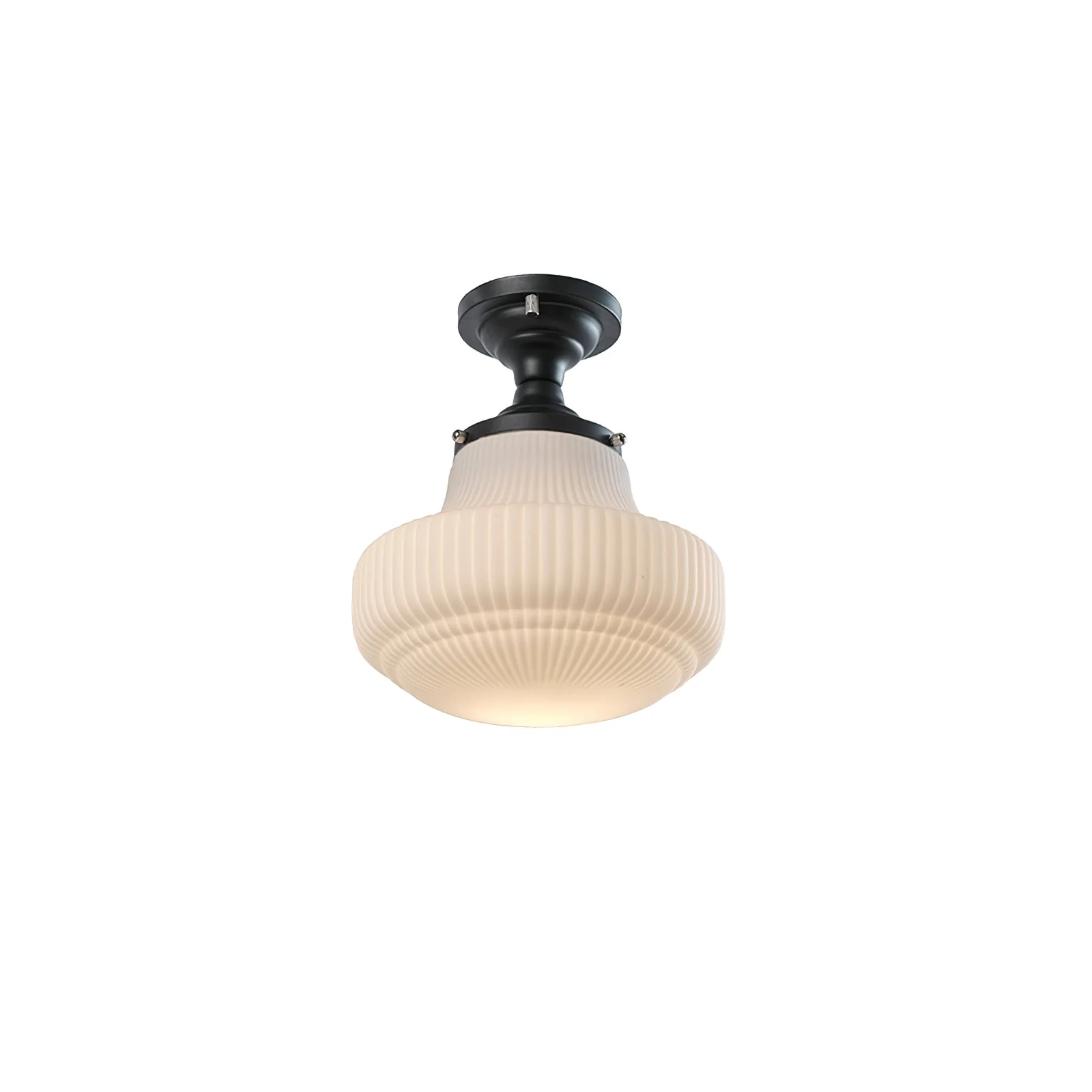 Solara Schoolhouse Flush Mount Ceiling Lamp with Ribbed Glass - Image 20
