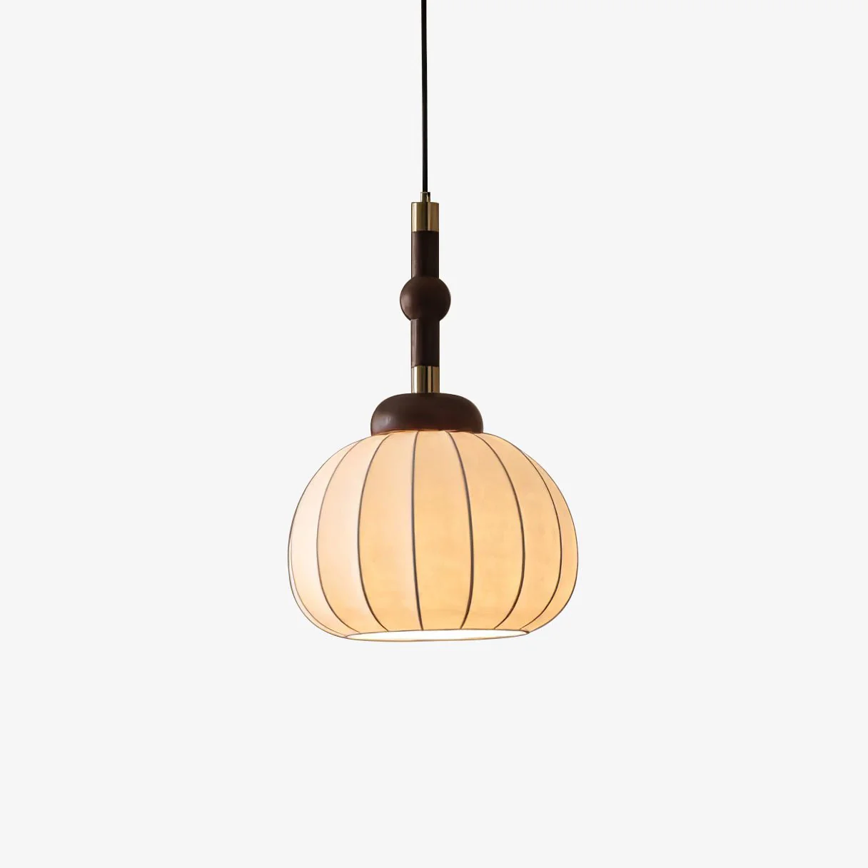 Solari Silk & Wood Scandinavian Pendant Lamp