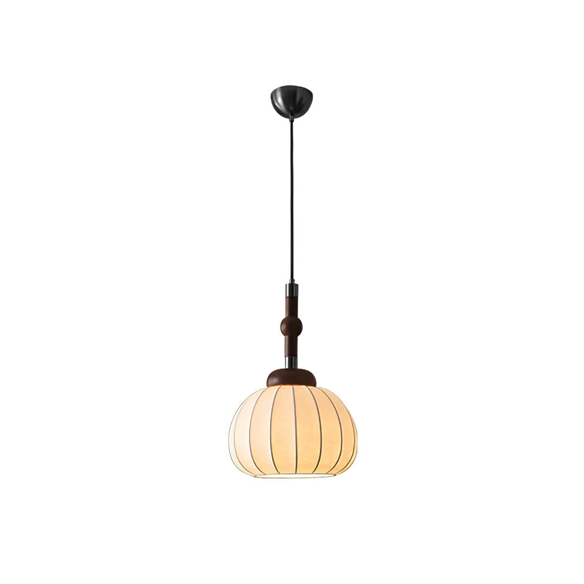 Solari Silk & Wood Scandinavian Pendant Lamp - Image 11