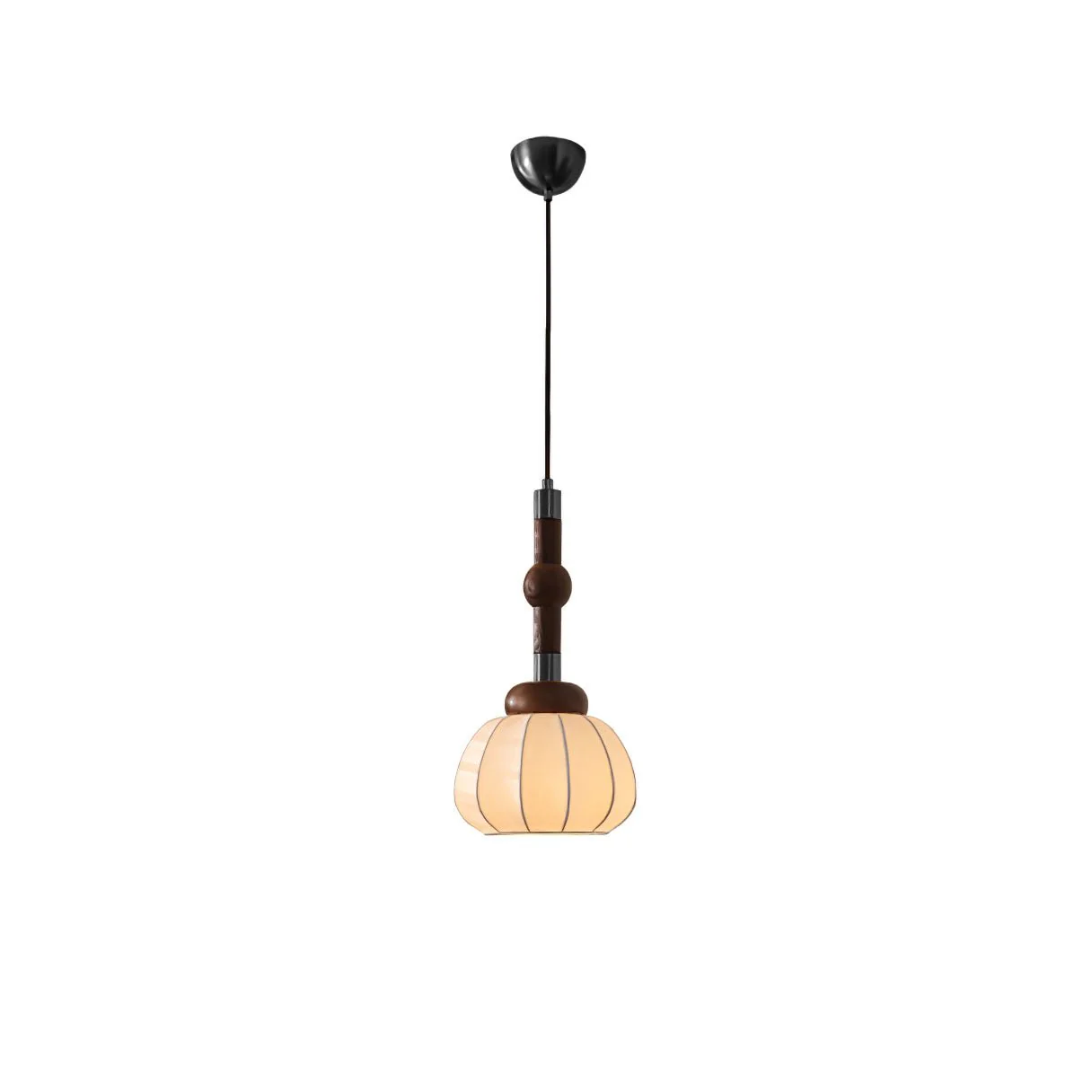 Solari Silk & Wood Scandinavian Pendant Lamp - Image 15