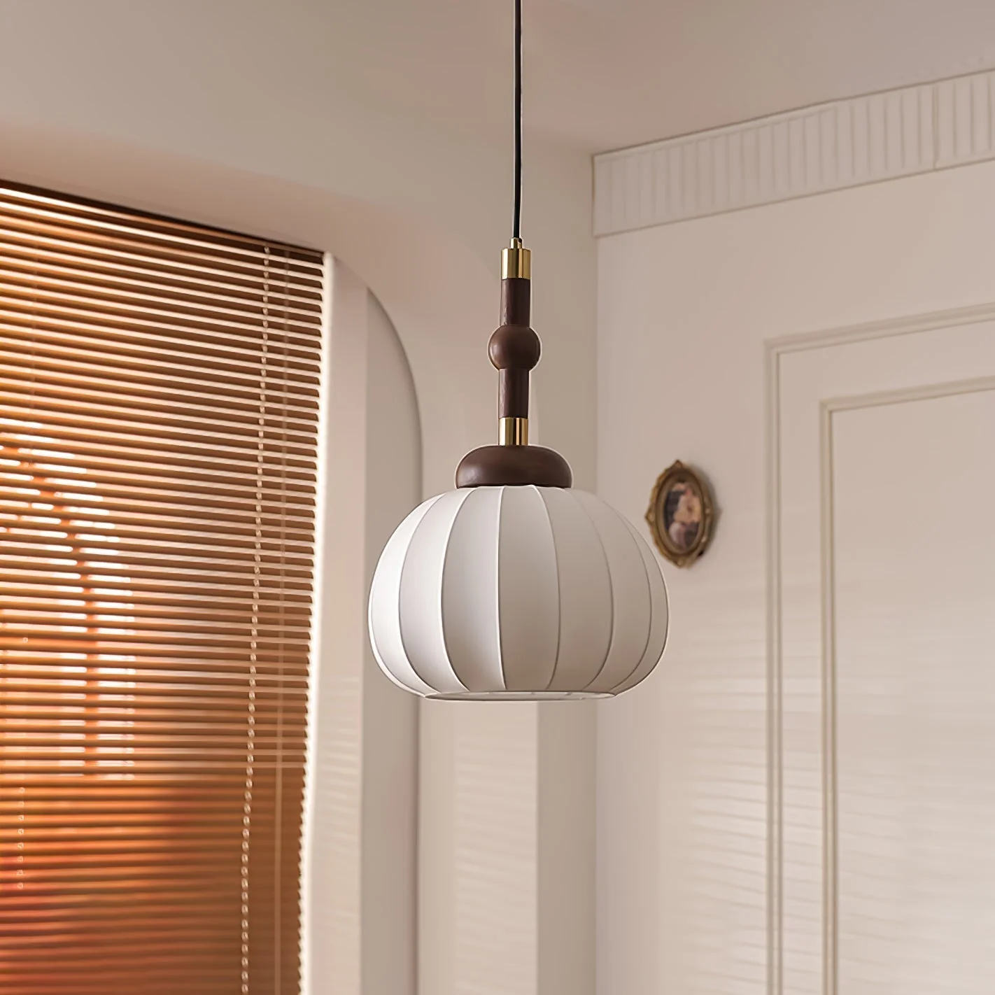 Solari Silk & Wood Scandinavian Pendant Lamp - Image 22