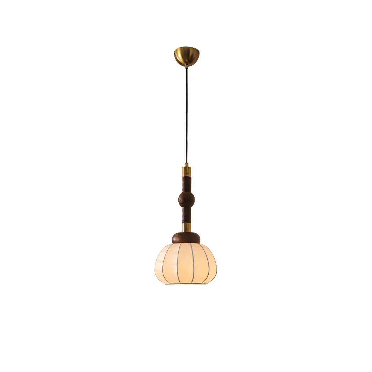 Solari Silk & Wood Scandinavian Pendant Lamp - Image 9