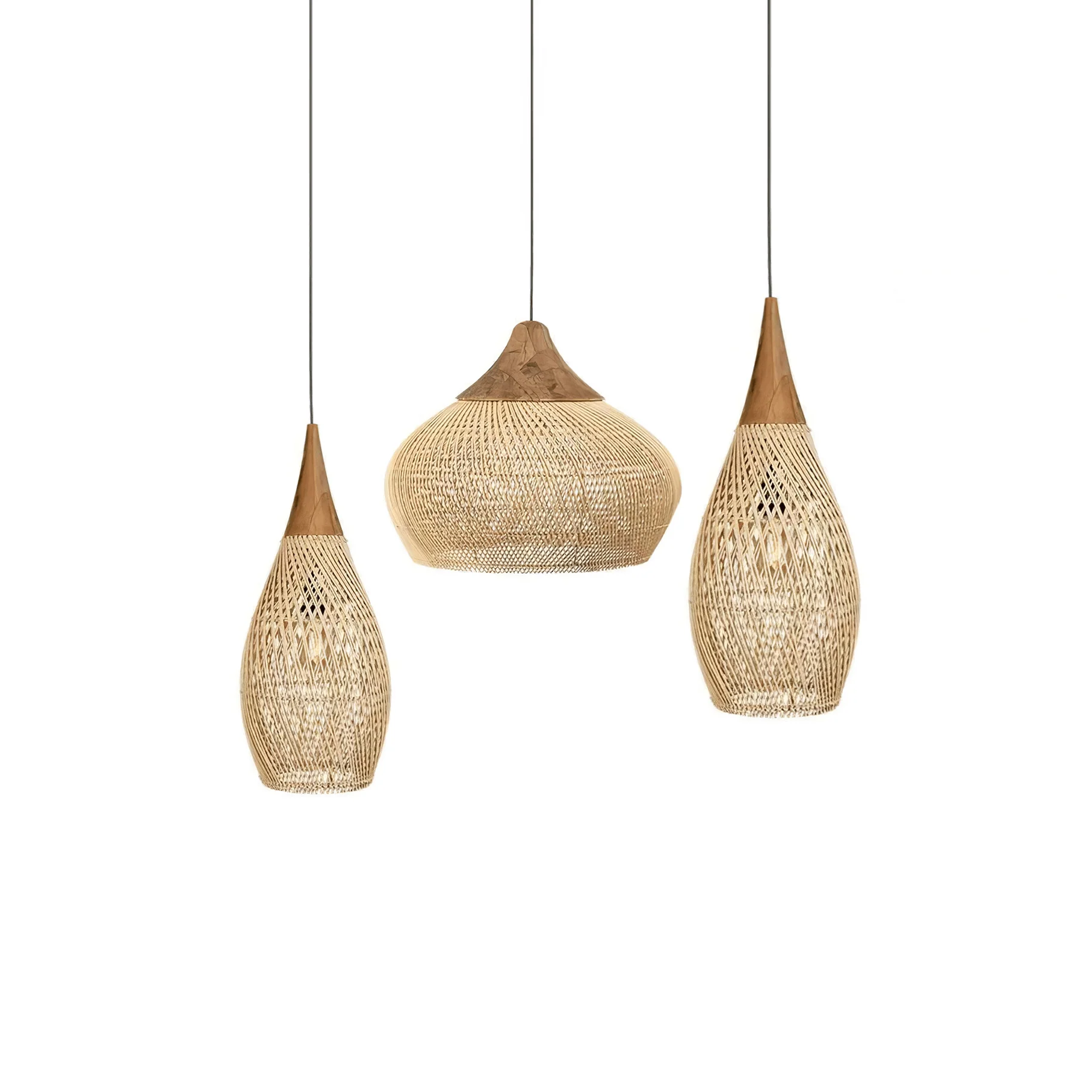 Solavn Rattan Wood Pendant Lamp - Image 12