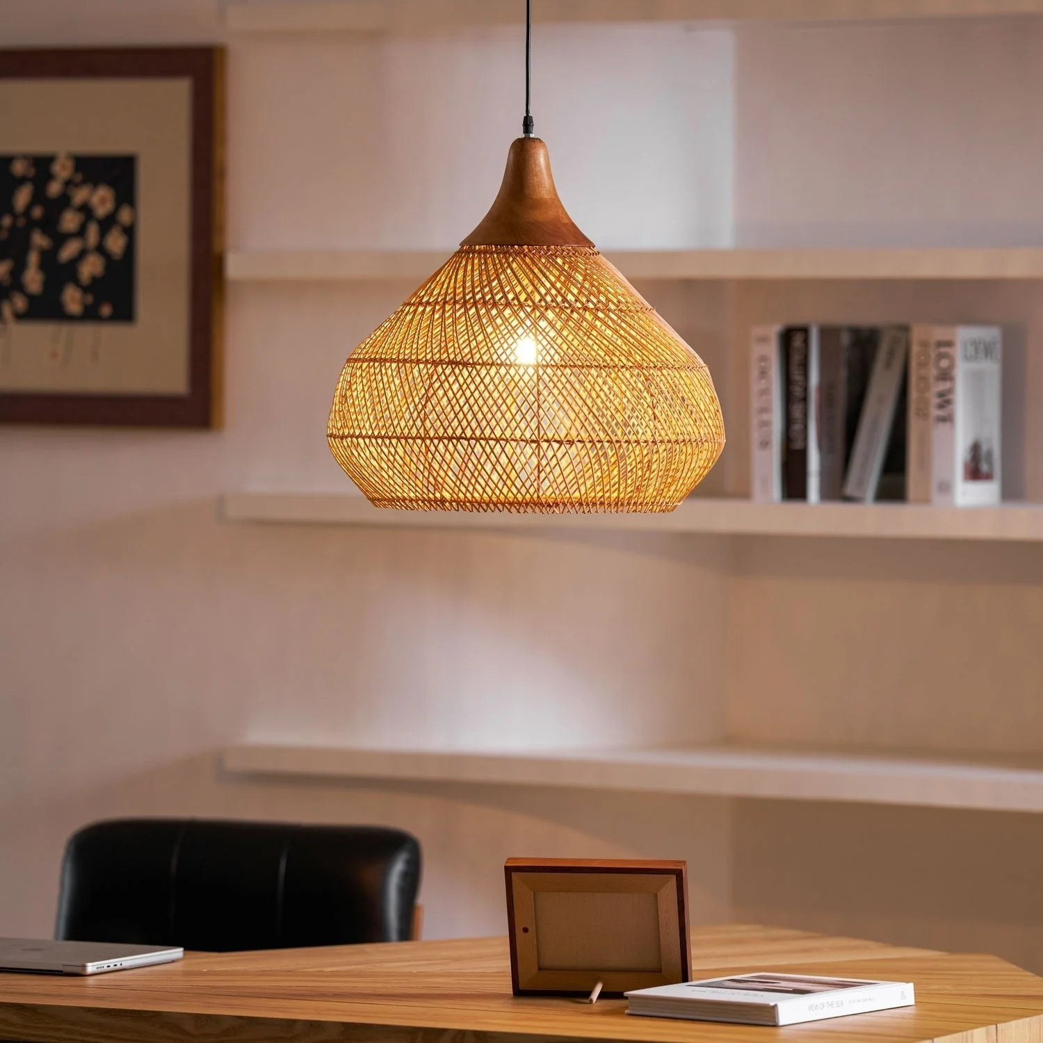 Solavn Rattan Wood Pendant Lamp - Image 24
