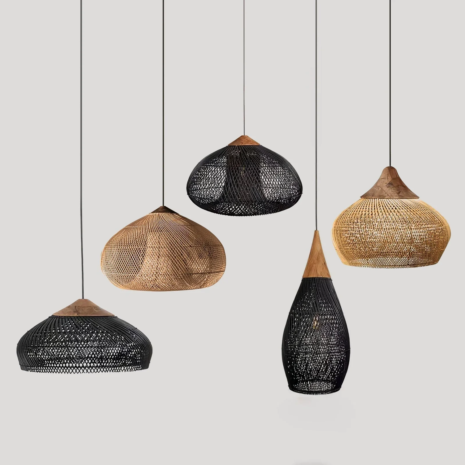 Solavn Rattan Wood Pendant Lamp - Image 30