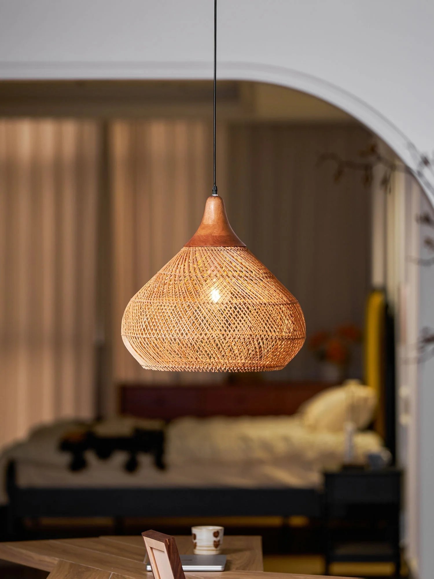 Solavn Rattan Wood Pendant Lamp - Image 31