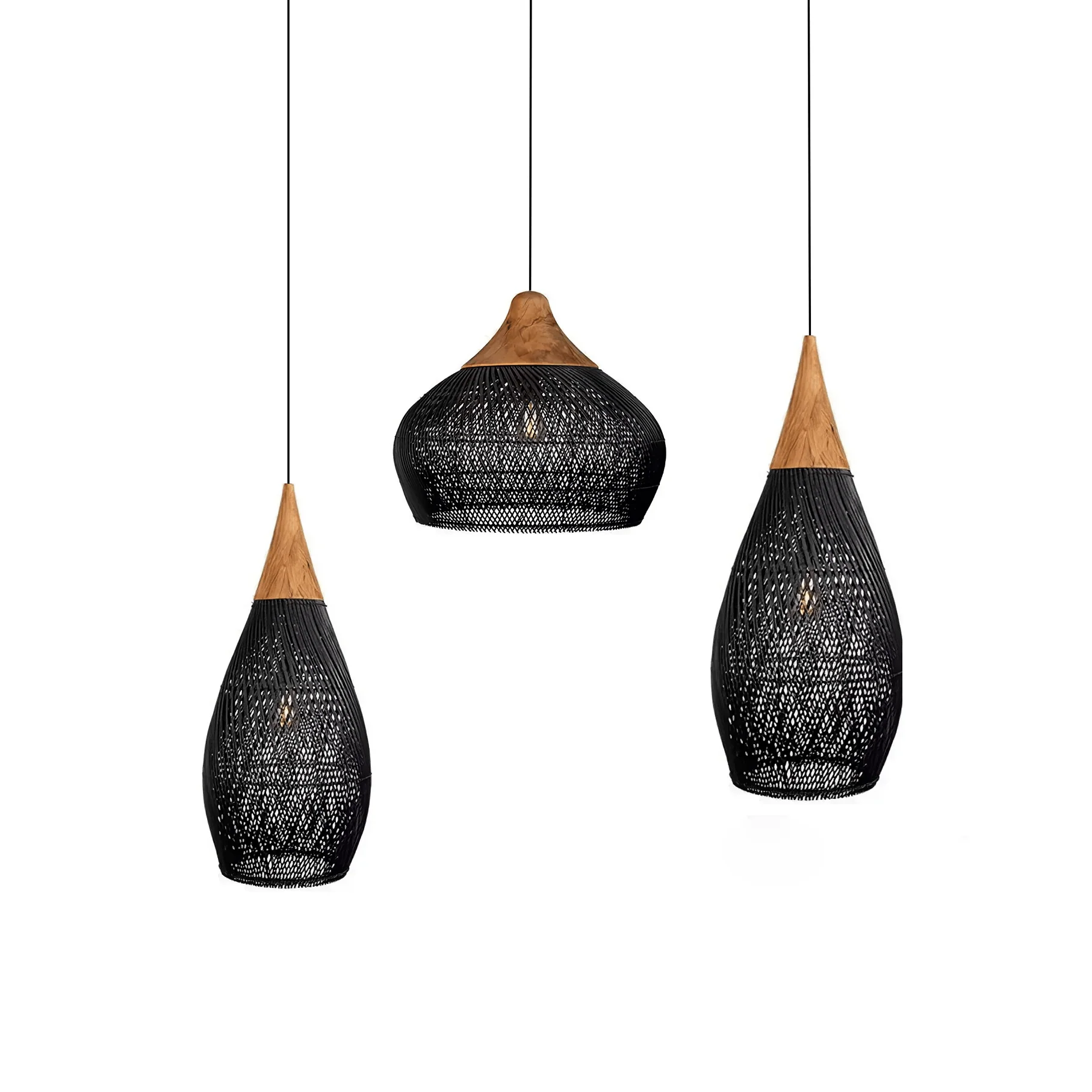Solavn Rattan Wood Pendant Lamp - Image 33