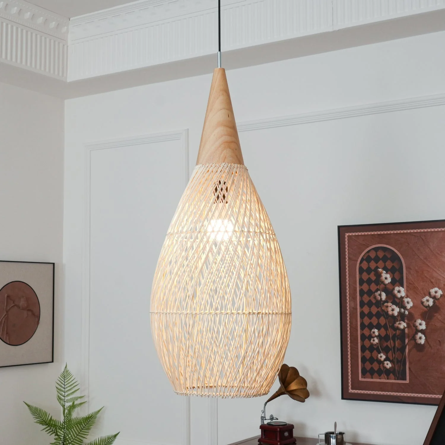 Solavn Rattan Wood Pendant Lamp - Image 38