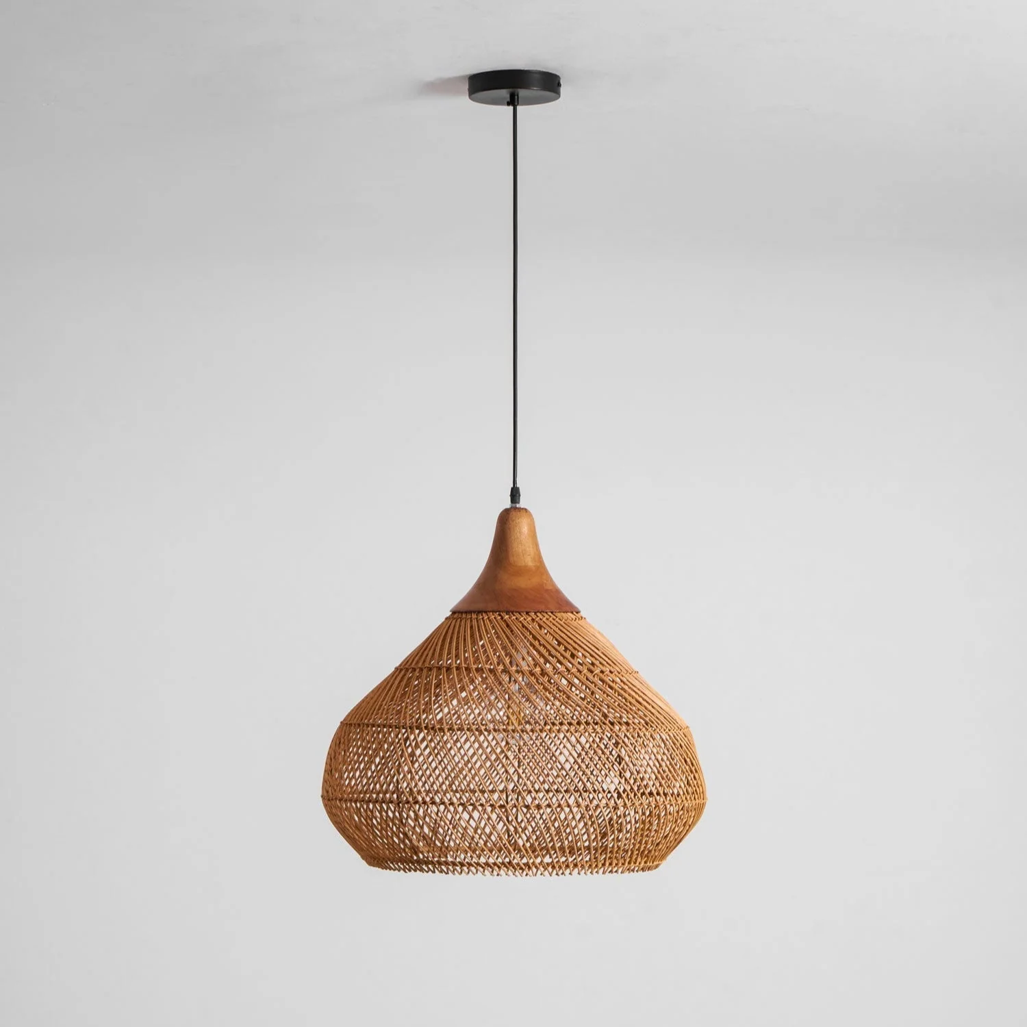 Solavn Rattan Wood Pendant Lamp - Image 4