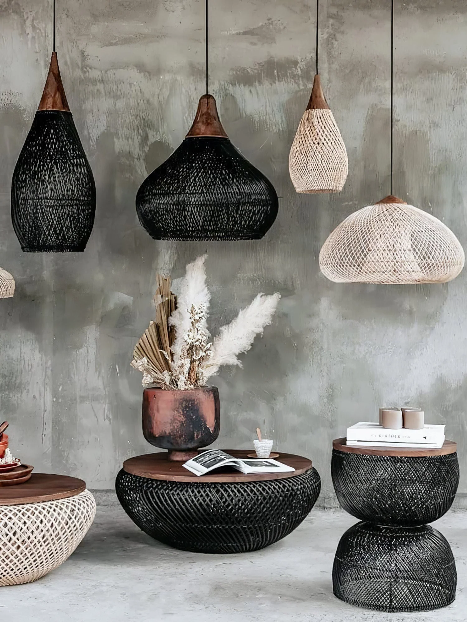 Solavn Rattan Wood Pendant Lamp - Image 49