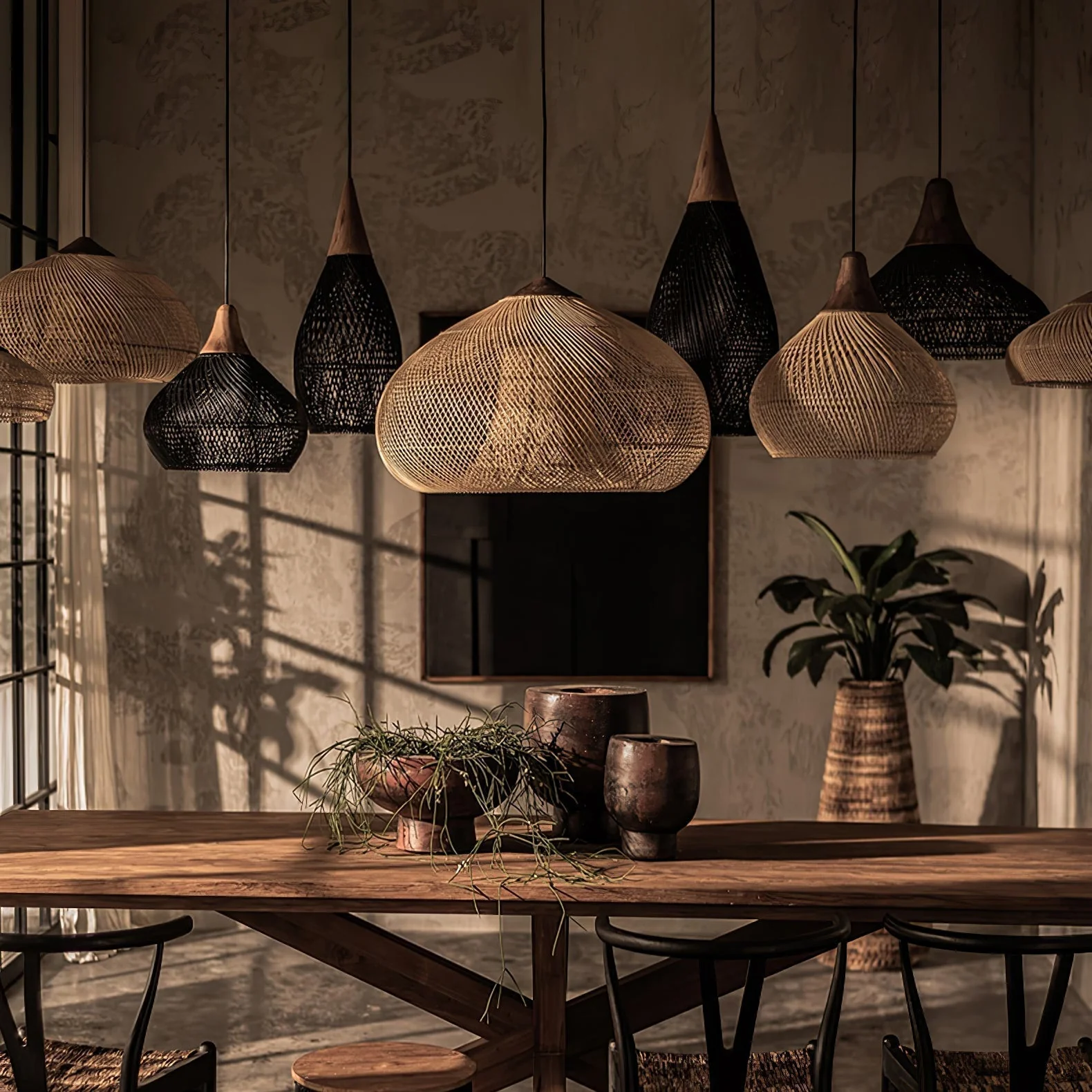Solavn Rattan Wood Pendant Lamp - Image 87