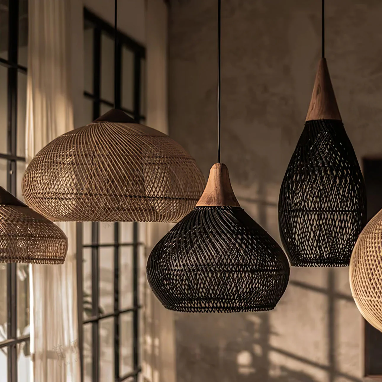 Solavn Rattan Wood Pendant Lamp - Image 96