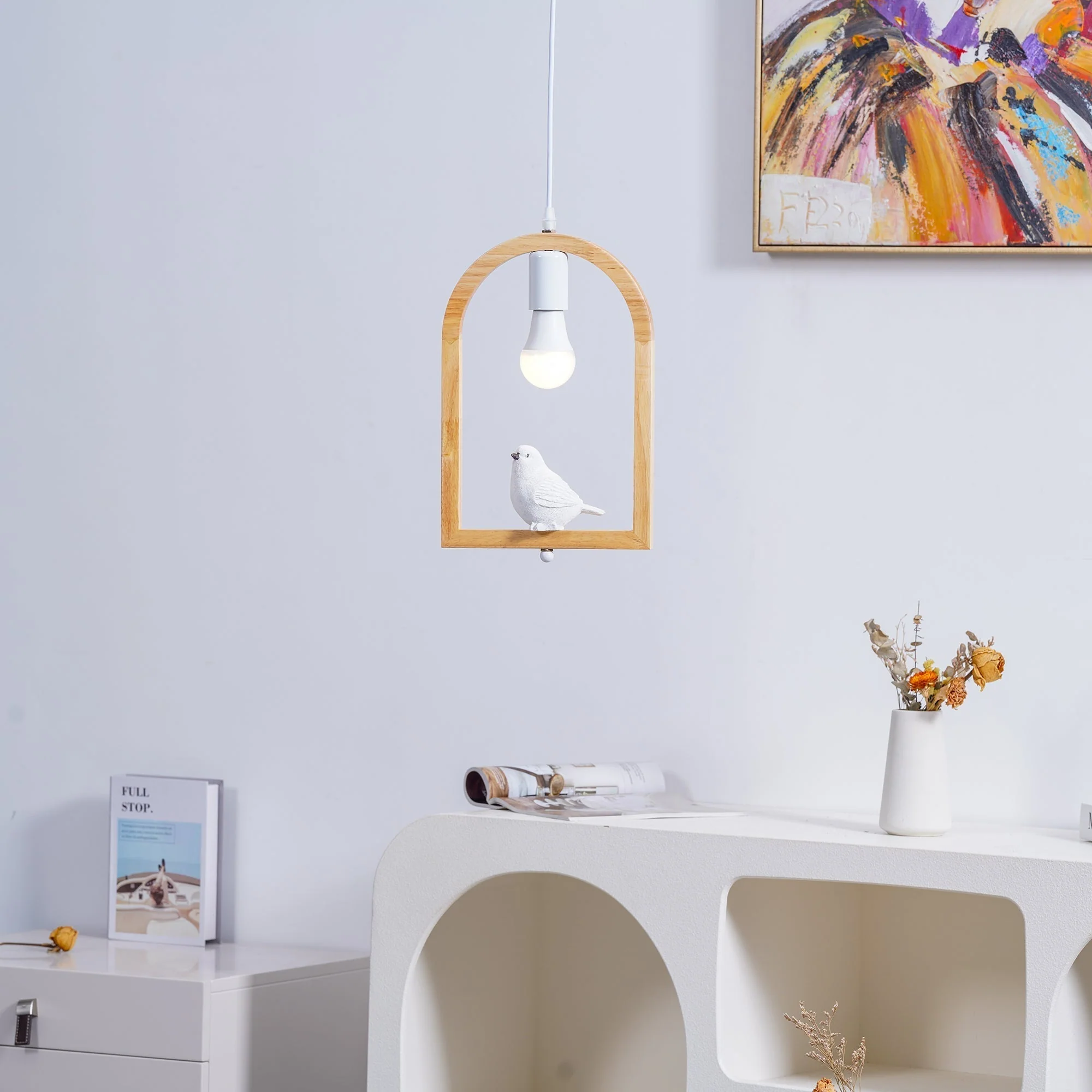 Solece Wood Resin Pendant Light - Image 15