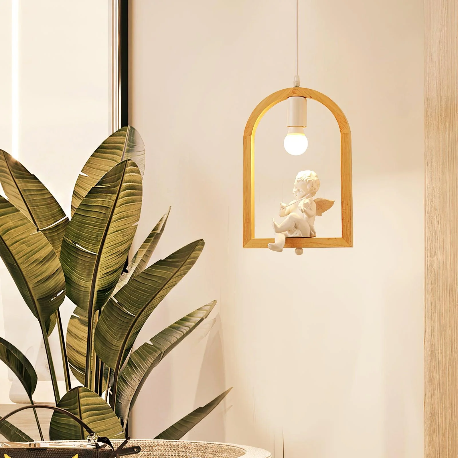 Solece Wood Resin Pendant Light - Image 16