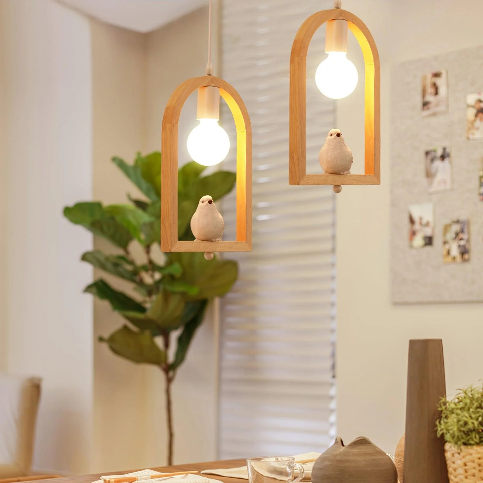 Solece Wood Resin Pendant Light - Image 17
