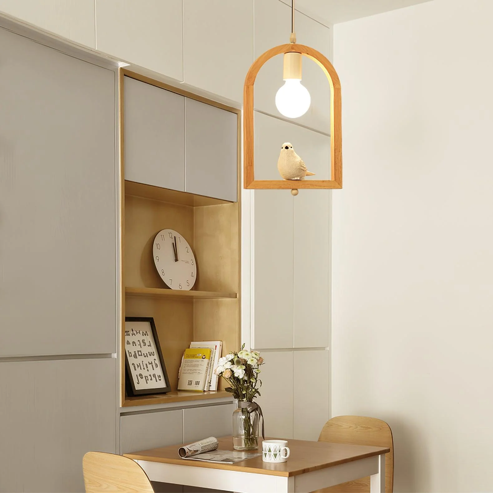Solece Wood Resin Pendant Light - Image 2