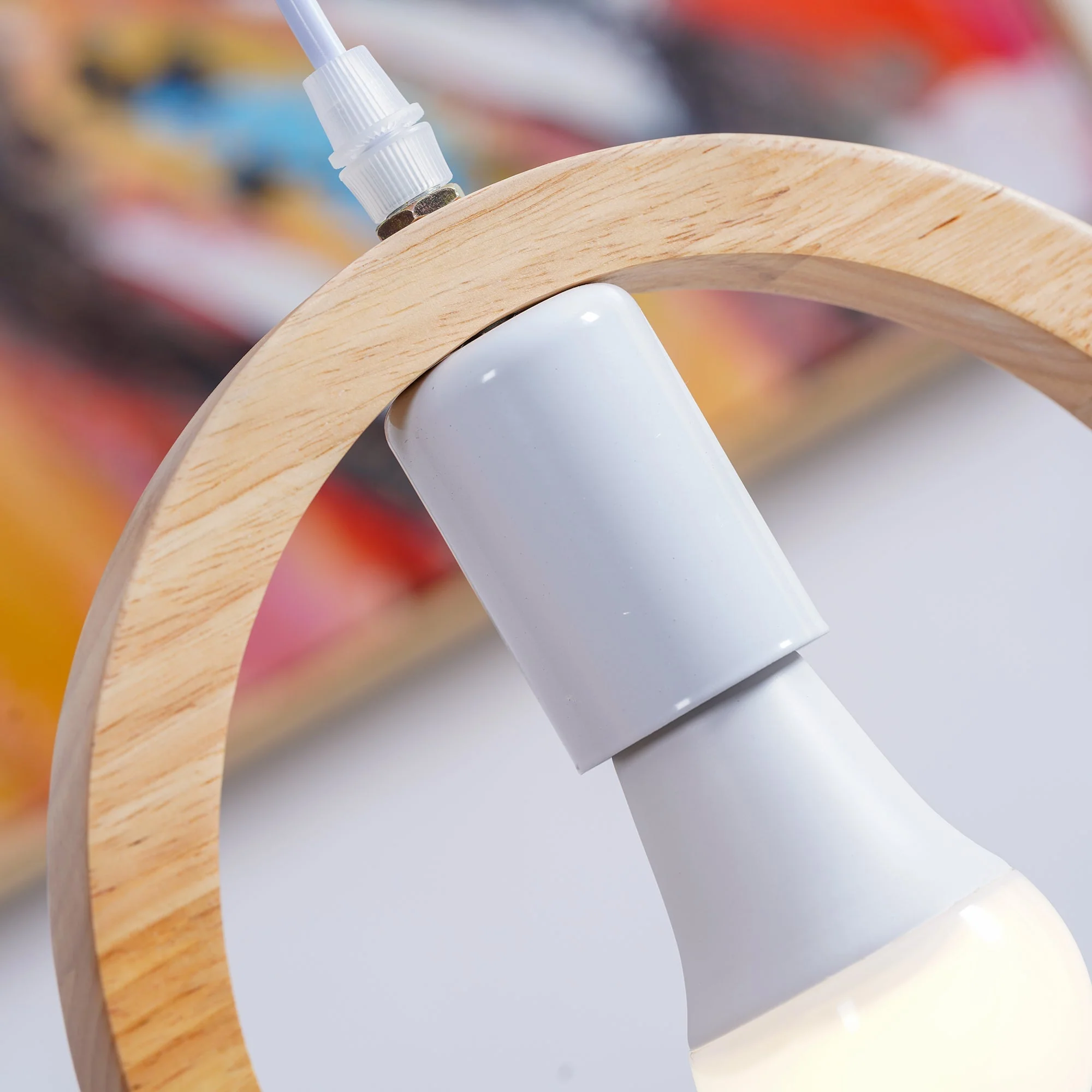 Solece Wood Resin Pendant Light - Image 24