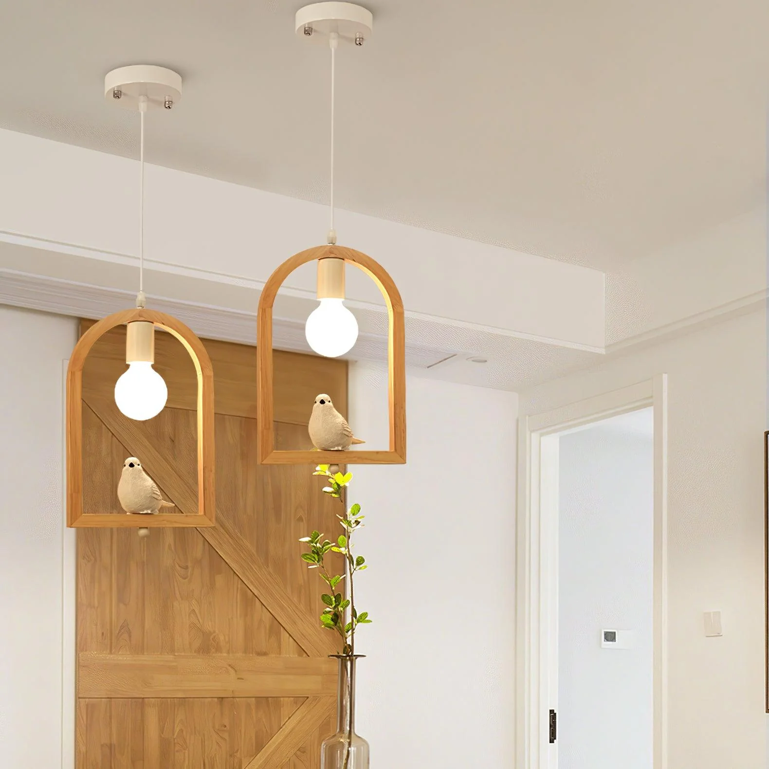 Solece Wood Resin Pendant Light - Image 27