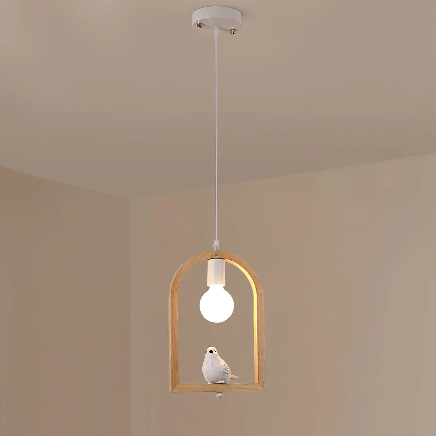 Solece Wood Resin Pendant Light - Image 5