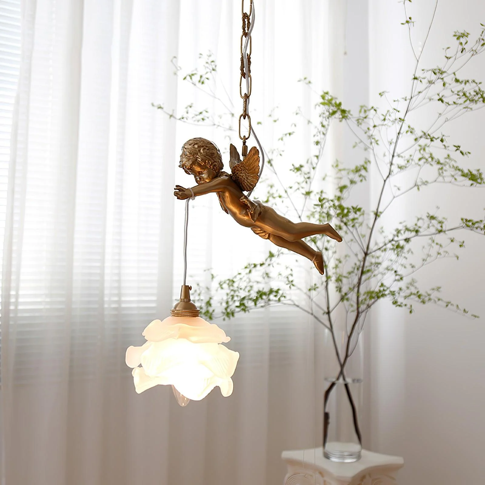 Solene Brass Light Luxury Pendant Light - Image 10