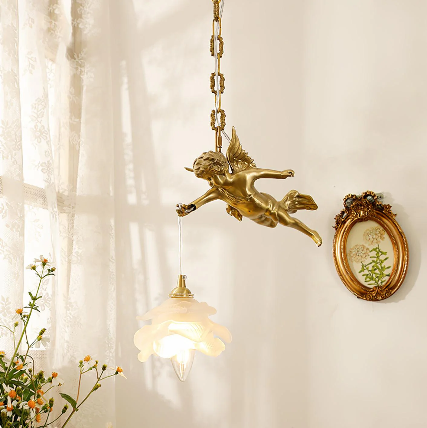 Solene Brass Light Luxury Pendant Light - Image 11