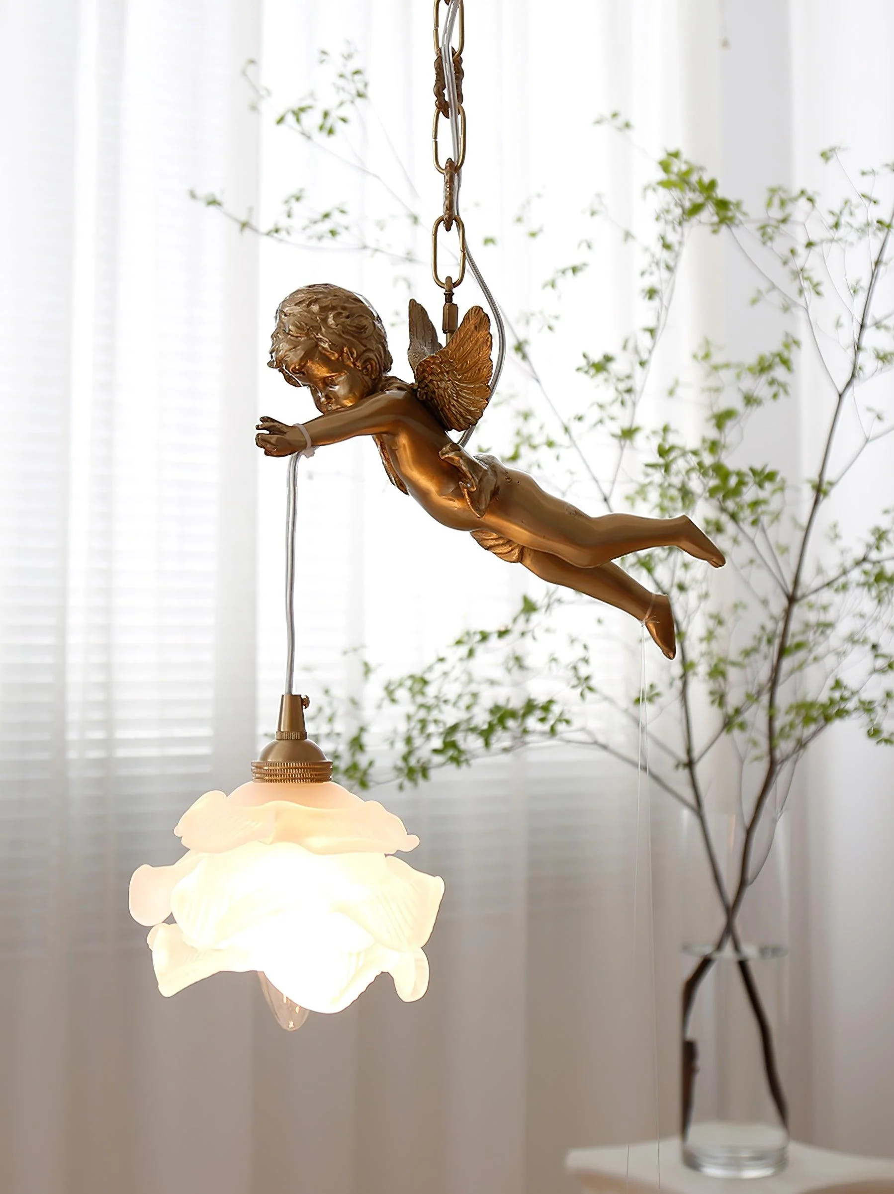 Solene Brass Light Luxury Pendant Light - Image 24