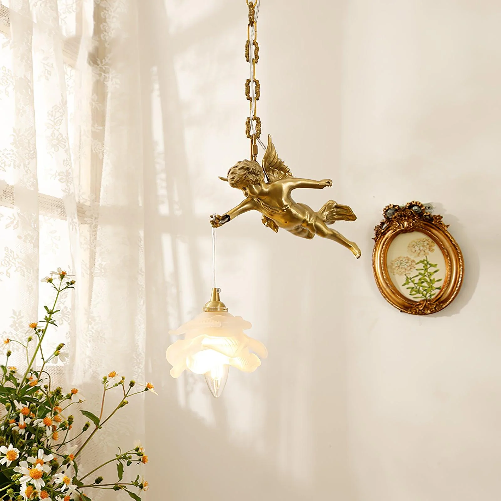 Solene Brass Light Luxury Pendant Light - Image 4