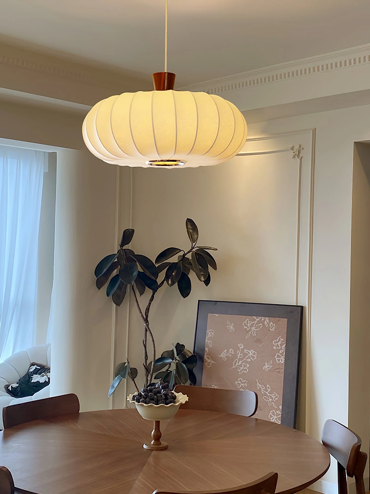 Solice Silk Wood Retro Pendant Light - Image 14