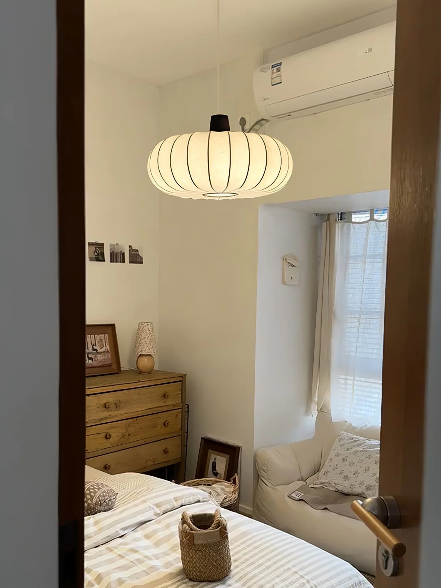 Solice Silk Wood Retro Pendant Light - Image 16