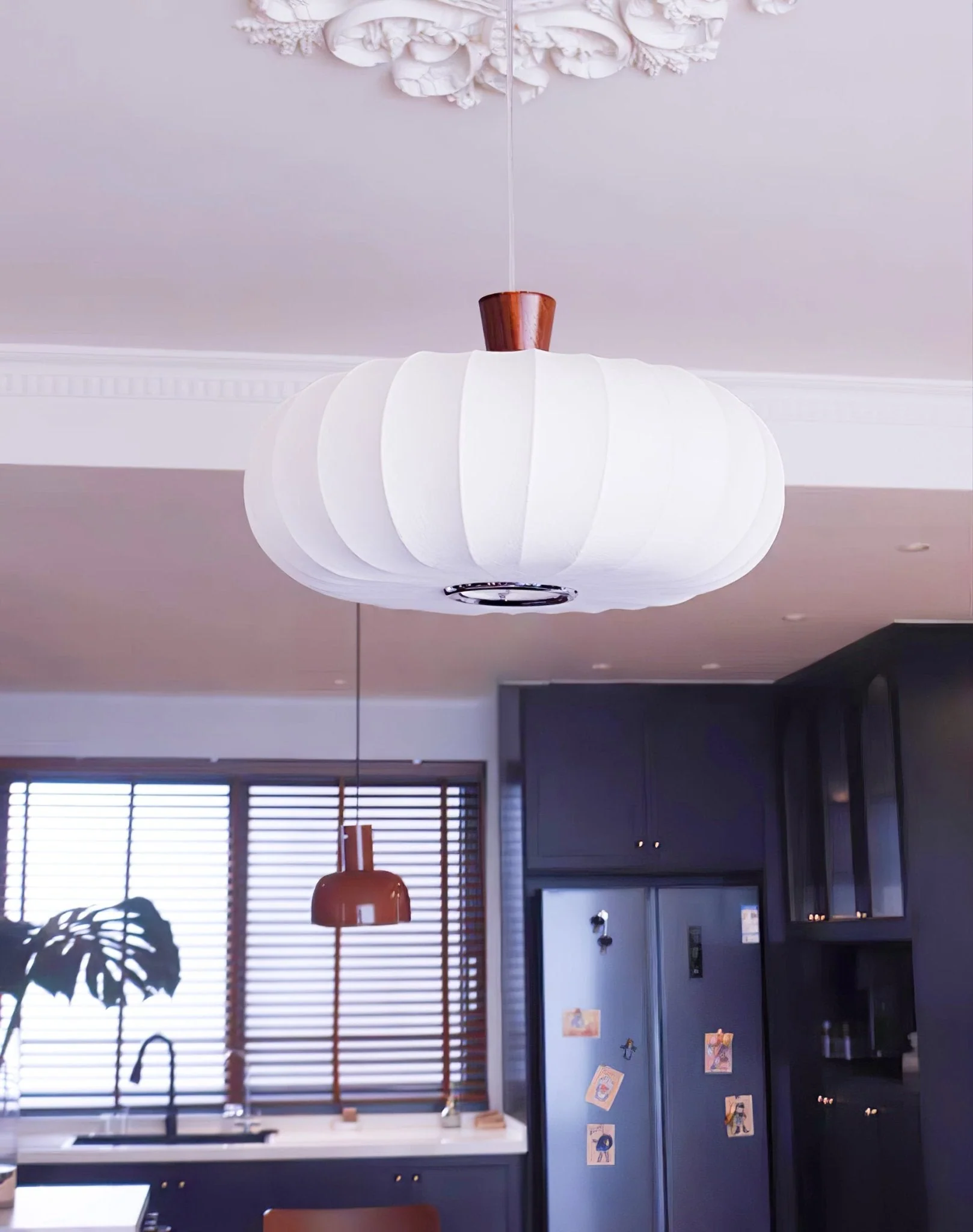 Solice Silk Wood Retro Pendant Light - Image 7