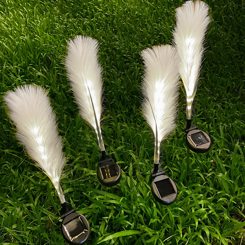 Sorrul Hairy Reed LED Solar Steel Outdoor Lawn Lamps - Image 2