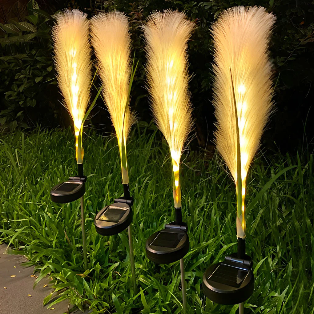 Sorrul Hairy Reed LED Solar Steel Outdoor Lawn Lamps - Image 3