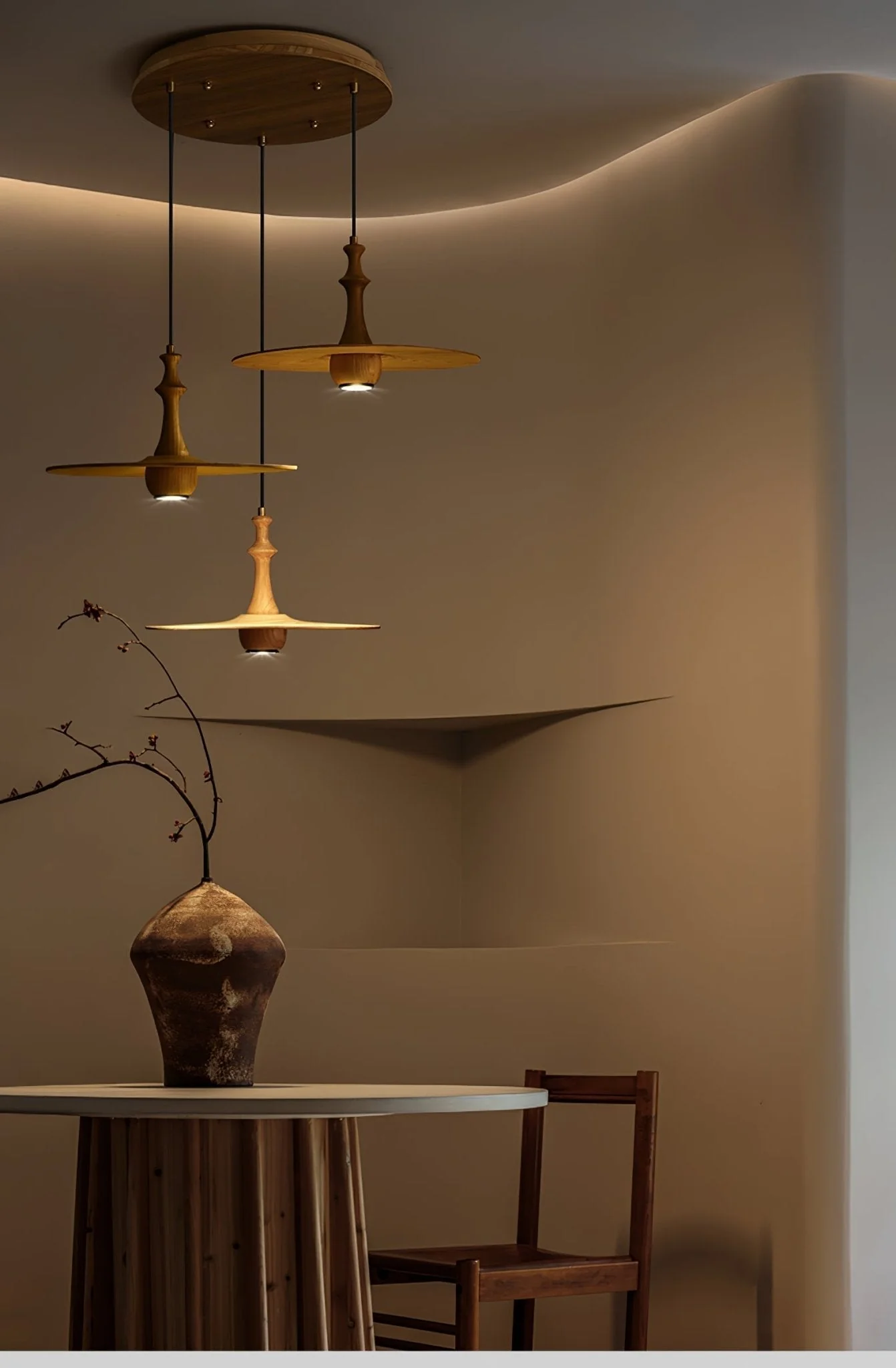 Spindle Wooden Spin Pendant Light - Image 10