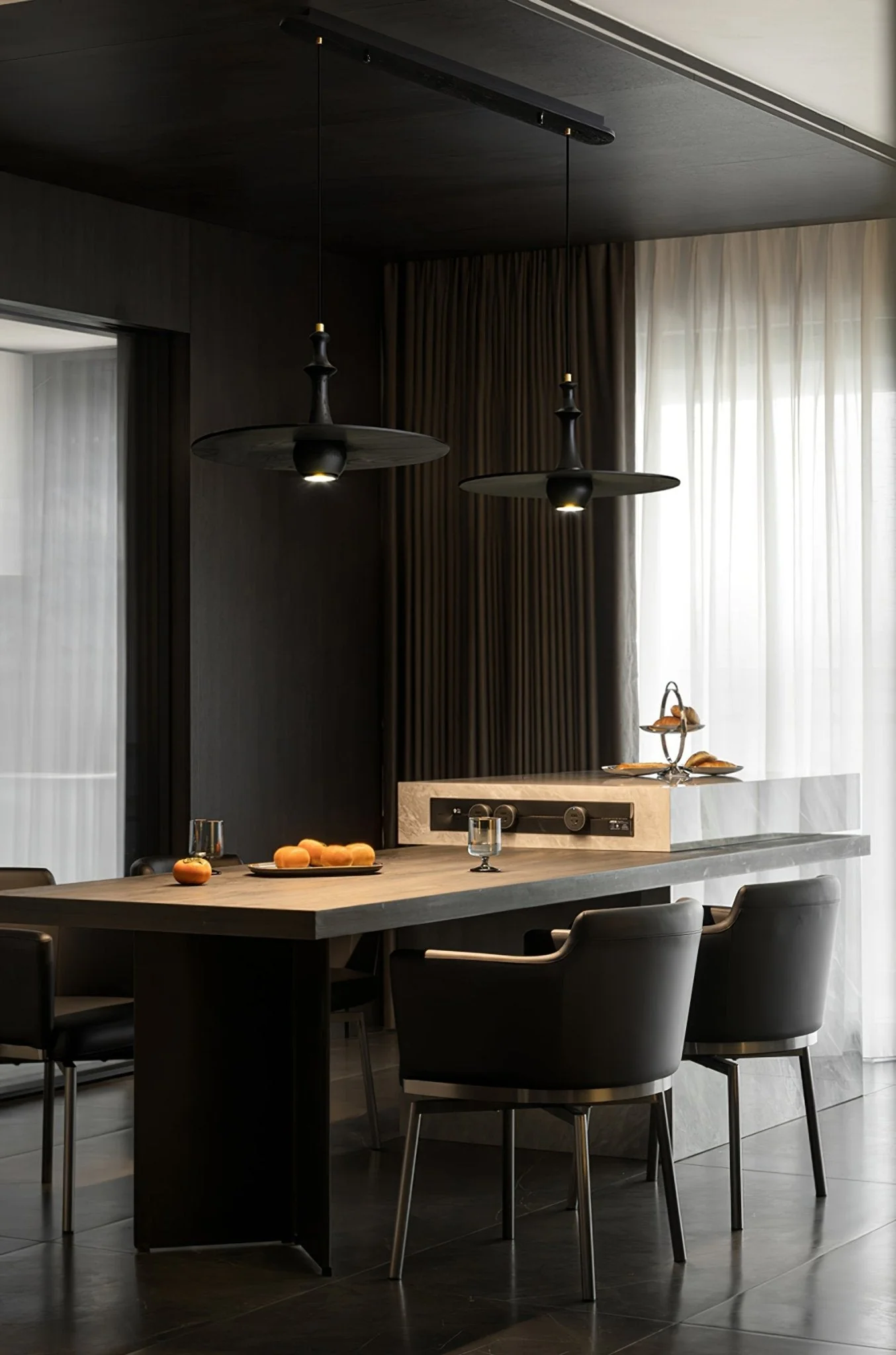 Spindle Wooden Spin Pendant Light - Image 12