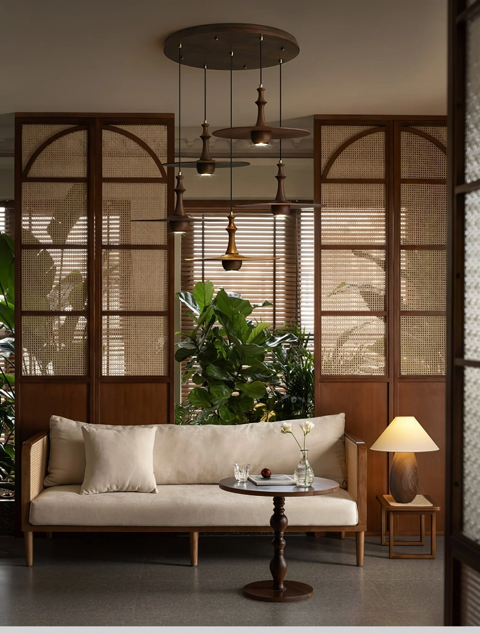 Spindle Wooden Spin Pendant Light - Image 26