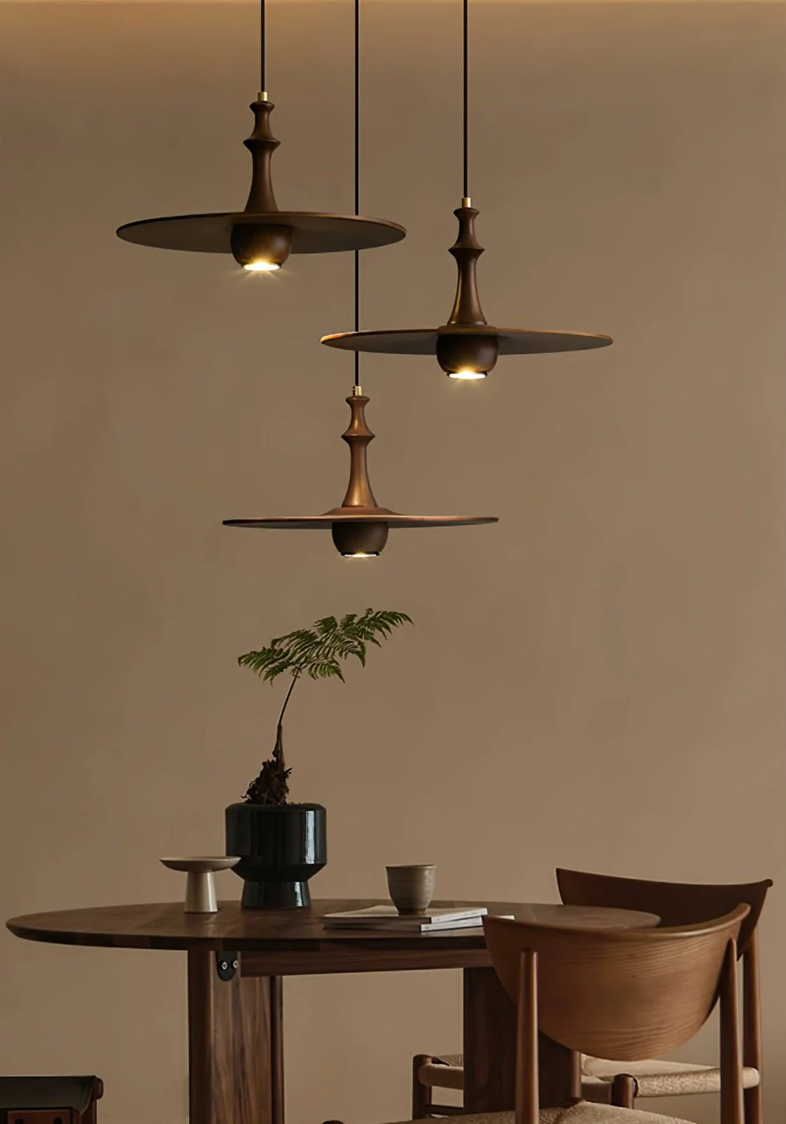 Spindle Wooden Spin Pendant Light - Image 30