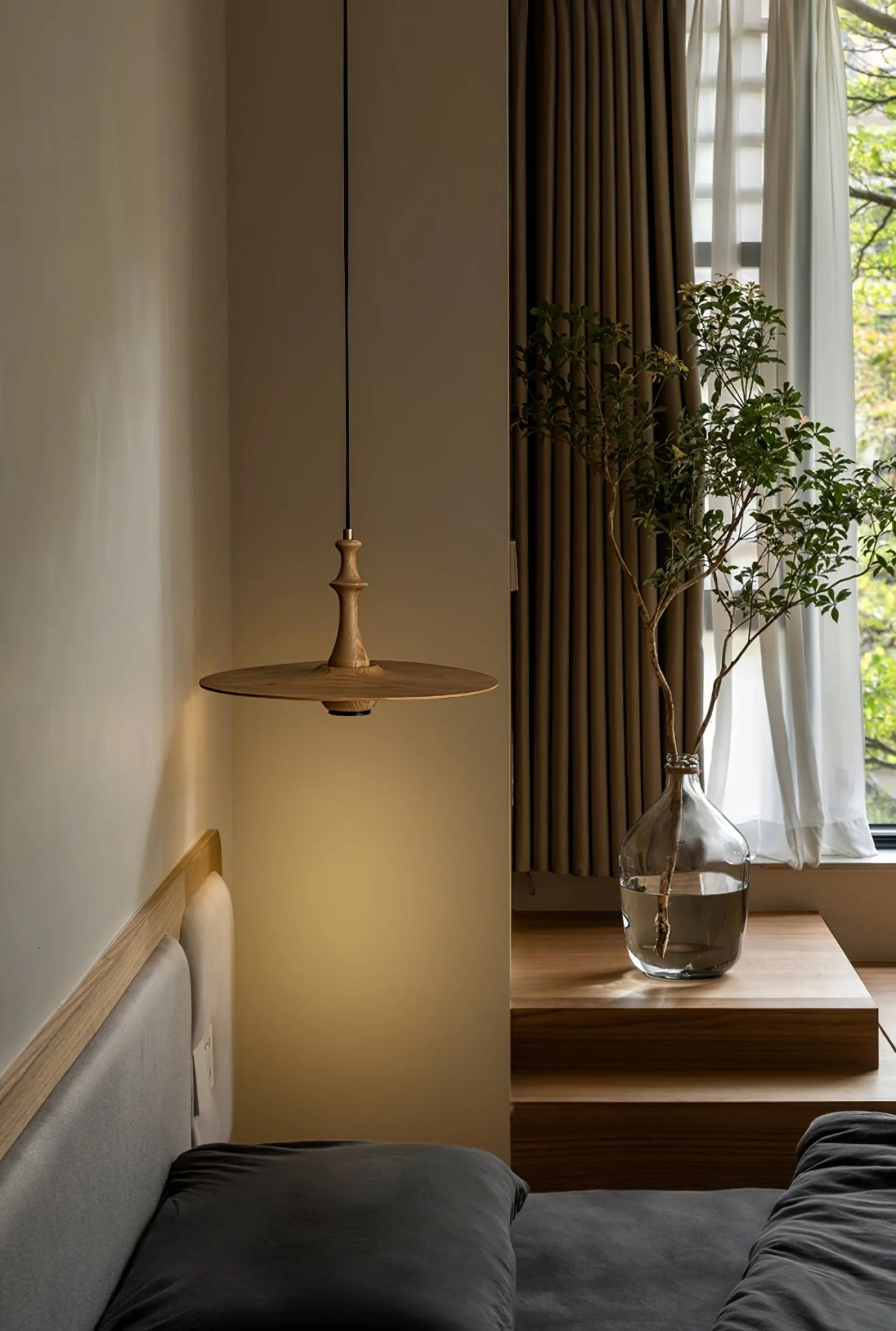 Spindle Wooden Spin Pendant Light - Image 32