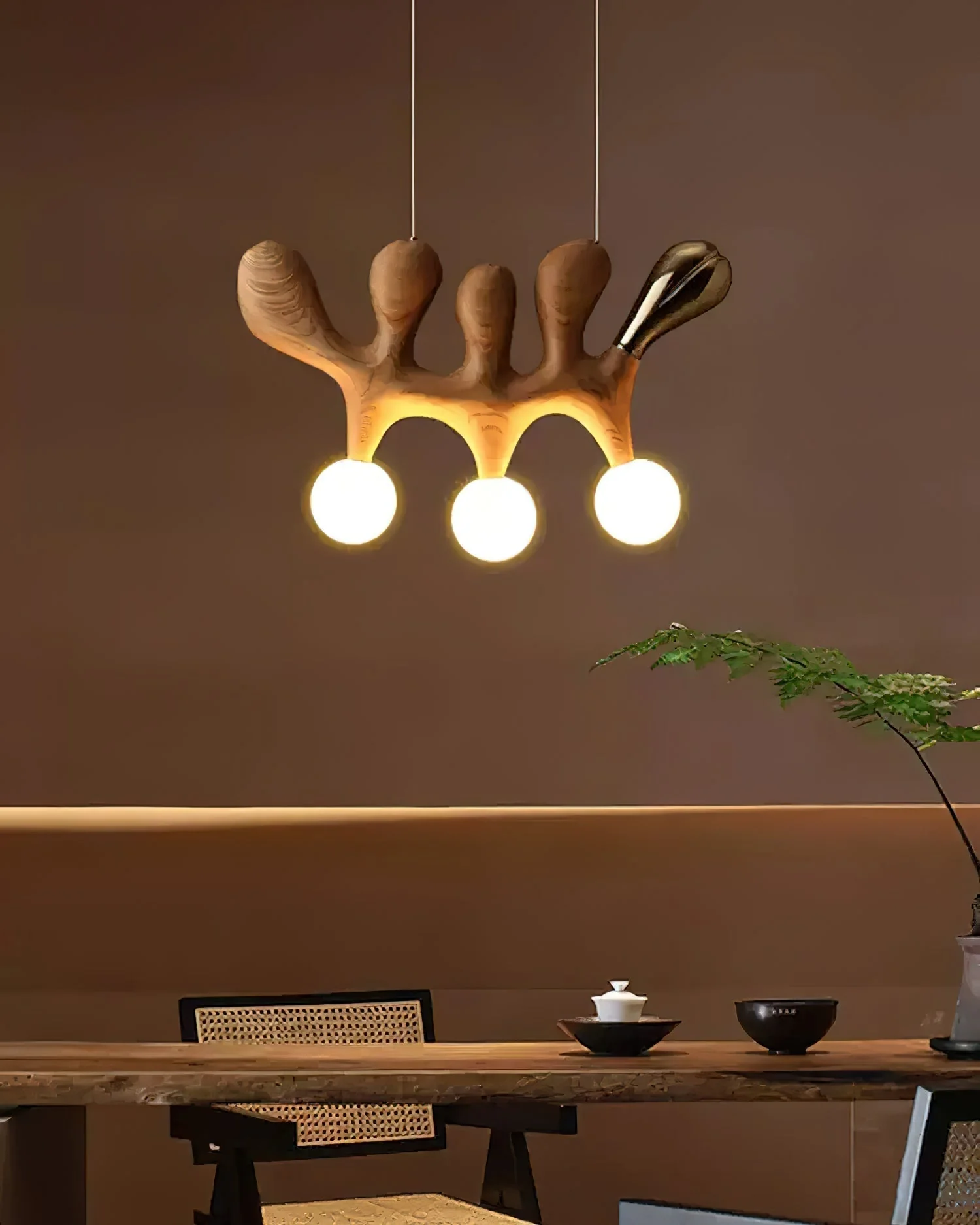 Sprout Contemporary Wood Pendant Lamp - Image 4