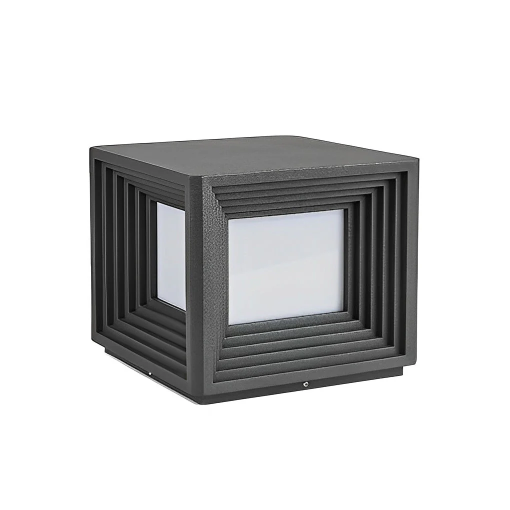 Square Creative LED Modern Steel Outdoor Post Caps Lights - Image 6
