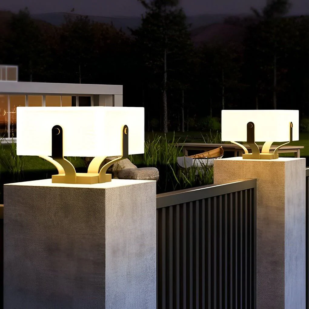 Ernestine Square LED Creative Modern Steel Outdoor Fence Post Lights - Image 3