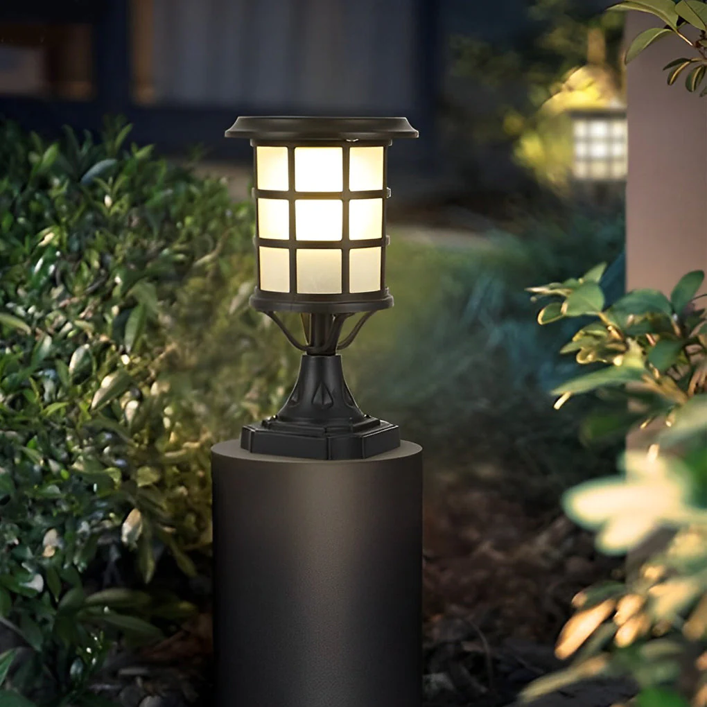 Stacy Round Cage LED Modern Outdoor Fence Post Lights - Image 2