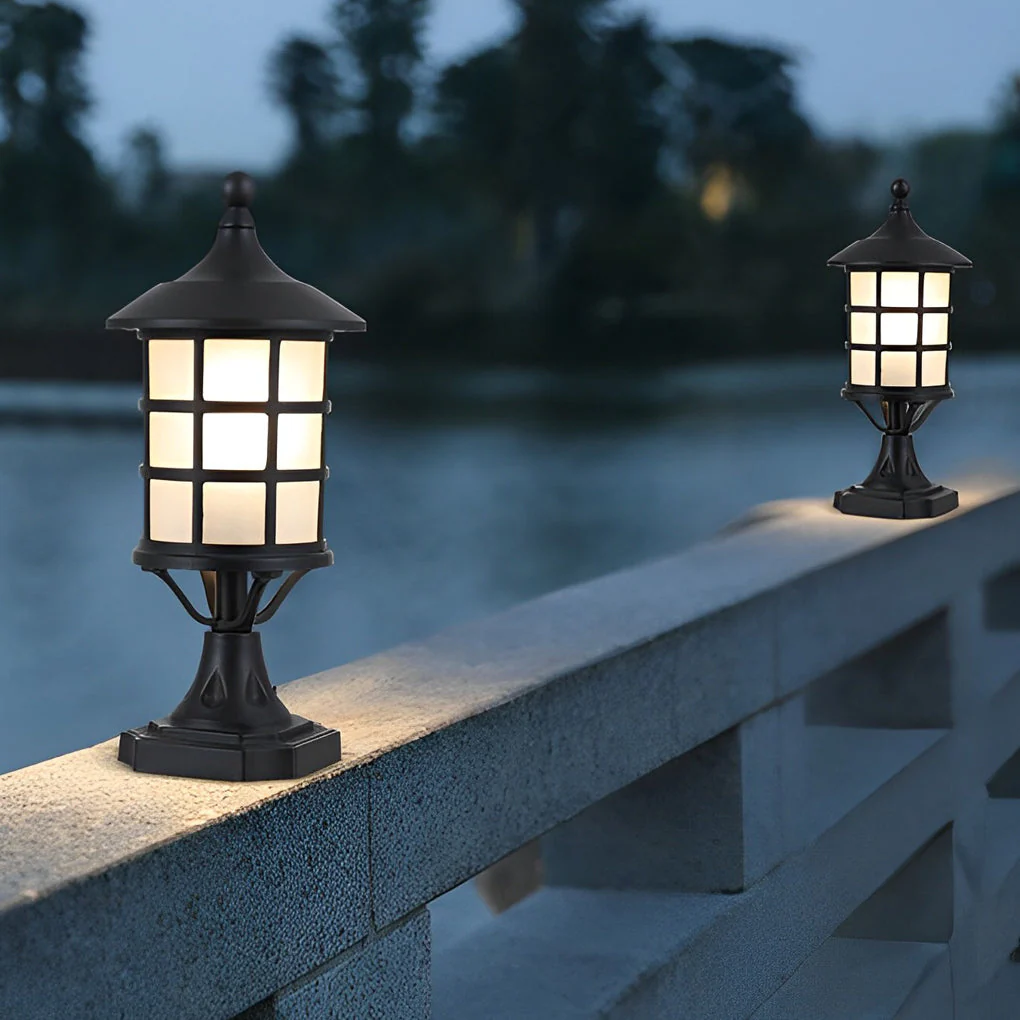 Stacy Round Cage LED Modern Outdoor Fence Post Lights - Image 3