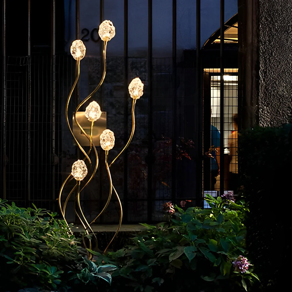 Staree Modern Flower Bud Glass Outdoor Lawn Lights - Image 4