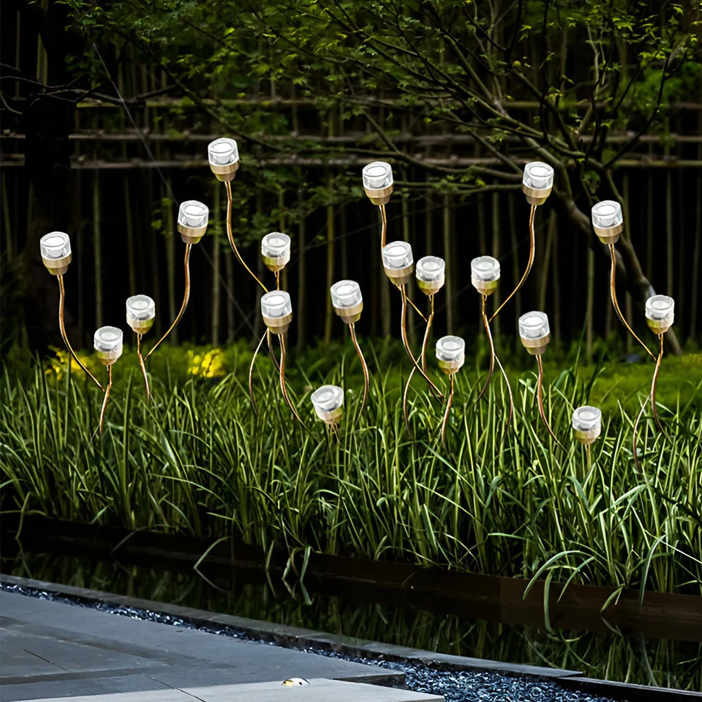 Staree Modern Flower Bud Glass Outdoor Lawn Lights - Image 7