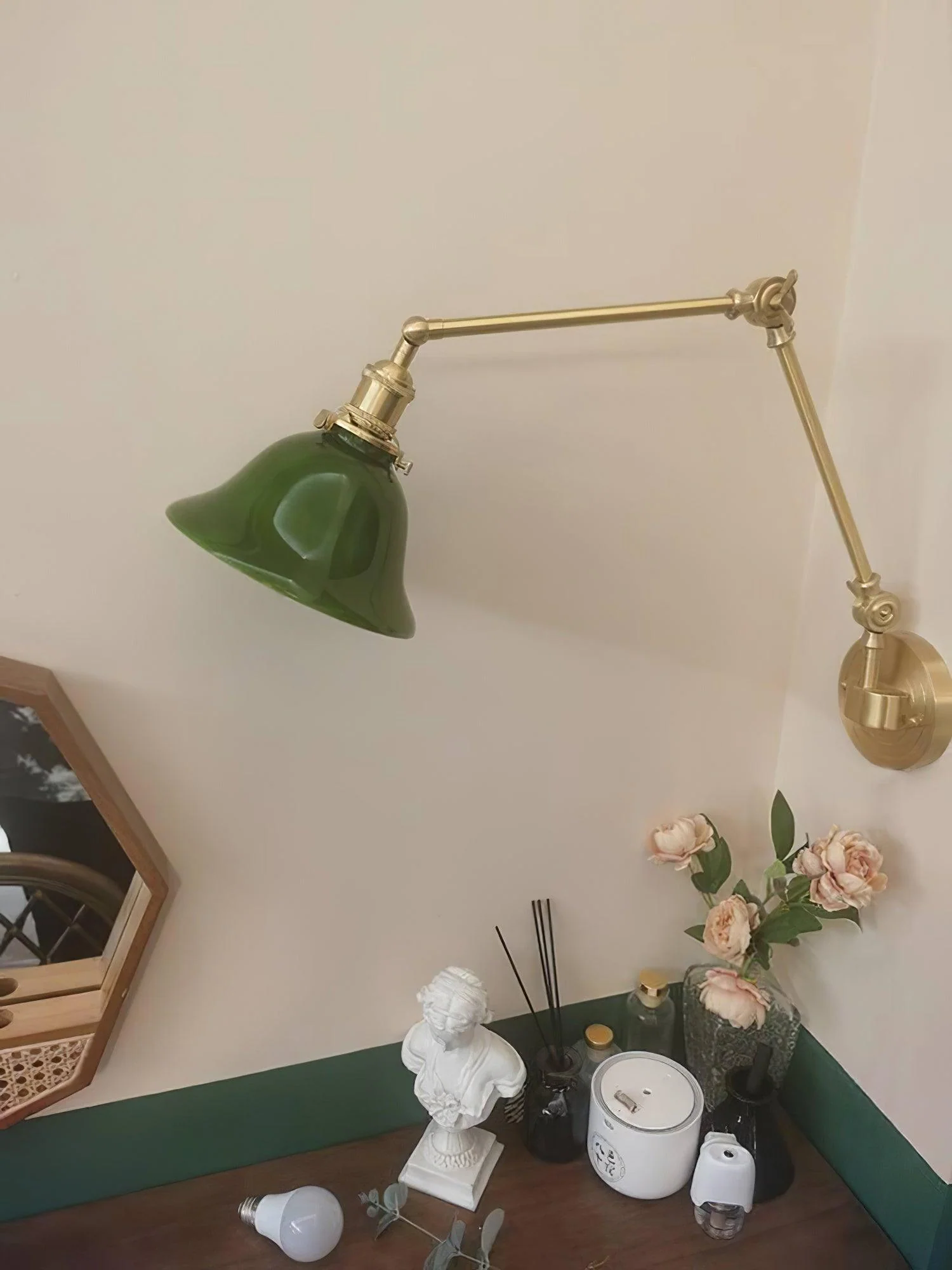 Straun Industrial Brass Wall Light - Image 12