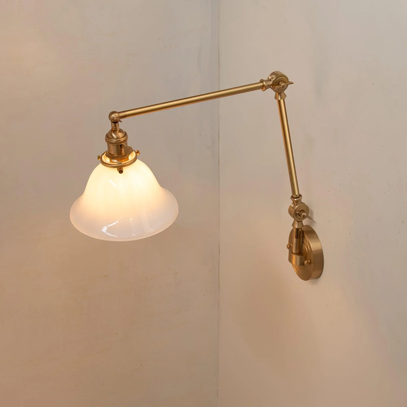 Straun Industrial Brass Wall Light - Image 16